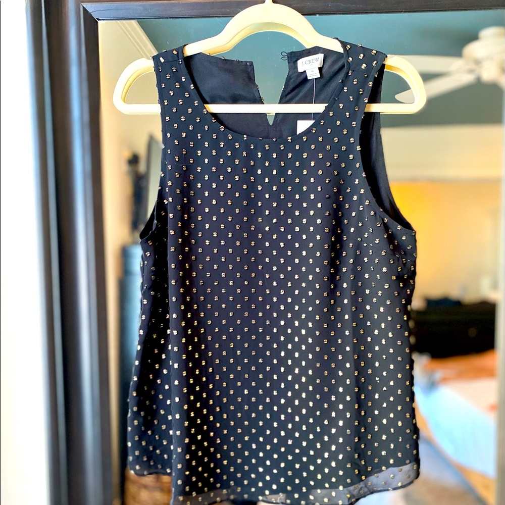 NWT J. Crew black and gold tank top